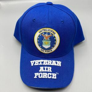 US Air Force Hat Men Blue Embroidered Royal Retired JWM Strap‎ Back Cap